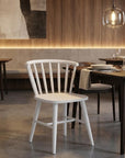 White Aluminum Windsor Back Dining Side Chair