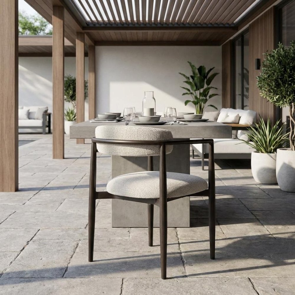 22" White Aluminum Outdoor Dining Chair