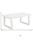43" White Aluminum Outdoor Coffee Table