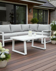 43" White Aluminum Outdoor Coffee Table