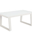 43" White Aluminum Outdoor Coffee Table