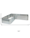 12" X 60" Silver Steel L Shape Raised Garden Bed