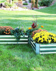 12" X 60" Silver Steel L Shape Raised Garden Bed