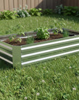12" X 48" Silver Metal Rectangular Raised Garden Bed