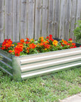 12" X 48" Silver Steel Rectangular Raised Garden Bed