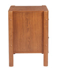 22" Walnut Solid Wood Two Drawer Nightstand