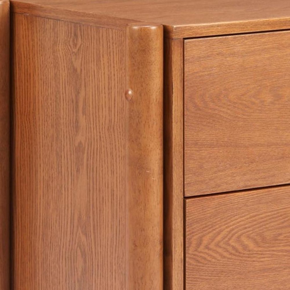 22" Walnut Solid Wood Two Drawer Nightstand