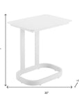 22" White Aluminum Outdoor Side Table