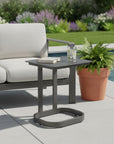 22" Black Aluminum Outdoor Side Table
