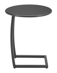20" Black Aluminum Round Outdoor Side Table