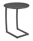 20" Black Aluminum Round Outdoor Side Table