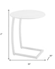 20" White Aluminum Round Outdoor Side Table