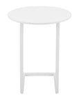 20" White Aluminum Round Outdoor Side Table