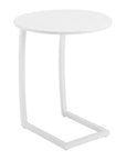 20" White Aluminum Round Outdoor Side Table