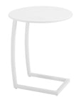 20" White Aluminum Round Outdoor Side Table
