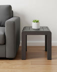23" Black Aluminum Square Outdoor Side Table