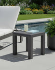 23" Black Aluminum Square Outdoor Side Table