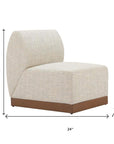 24" Beige Aluminum Outdoor Accent Chair