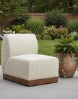 24" Beige Aluminum Outdoor Accent Chair