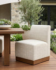24" Beige Aluminum Outdoor Accent Chair