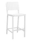 30" White Aluminum Outdoor Bar Height Chair
