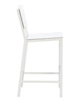 30" White Aluminum Outdoor Bar Height Chair