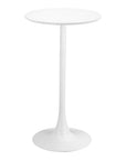 24" White Wood and Steel Rounded Bar Table