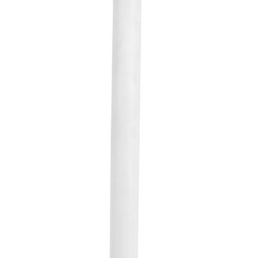 24" White Wood and Steel Rounded Bar Table