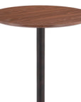 24" Brown and Black Wood and Steel Rounded Bar Table