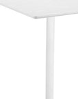 24" White Wood and Steel Square Bar Table