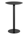 24" Black Wood and Steel Rounded Bar Table