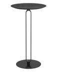 24" Black Wood and Steel Rounded Bar Table