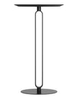 24" Black Wood and Steel Rounded Bar Table
