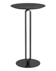 24" Black Wood and Steel Rounded Bar Table