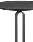 24" Black Wood and Steel Rounded Bar Table