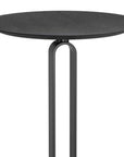 24" Black Wood and Steel Rounded Bar Table