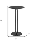 24" Black Wood and Steel Rounded Bar Table