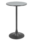 24" Gray and Black Faux Terrazzo and Steel Rounded Bar Table