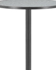 24" Gray and Black Faux Terrazzo and Steel Rounded Bar Table