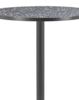 24" Black Faux Terrazzo and Steel Rounded Bar Table