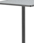 24" Gray and Black Faux Terrazzo and Steel Square Bar Table