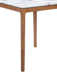 32" White and Natural Faux Marble and Solid Wood Square Bar Table