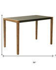 56" Gray And Natural Faux Concrete And Solid Wood Outdoor Bar Table