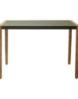 56" Gray And Natural Faux Concrete And Solid Wood Outdoor Bar Table