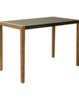 56" Gray And Natural Faux Concrete And Solid Wood Outdoor Bar Table