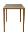 56" Gray And Natural Faux Concrete And Solid Wood Outdoor Bar Table