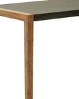 56" Gray And Natural Faux Concrete And Solid Wood Outdoor Bar Table