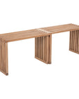 54" Natural Acacia Solid Wood Extendable Garden Patio Bench