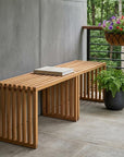 54" Natural Acacia Solid Wood Extendable Garden Patio Bench