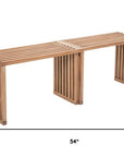 54" Natural Acacia Solid Wood Extendable Garden Patio Bench